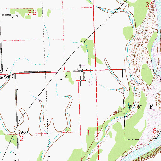 Topographic Map of 29N21W01AAAC01 Well, MT