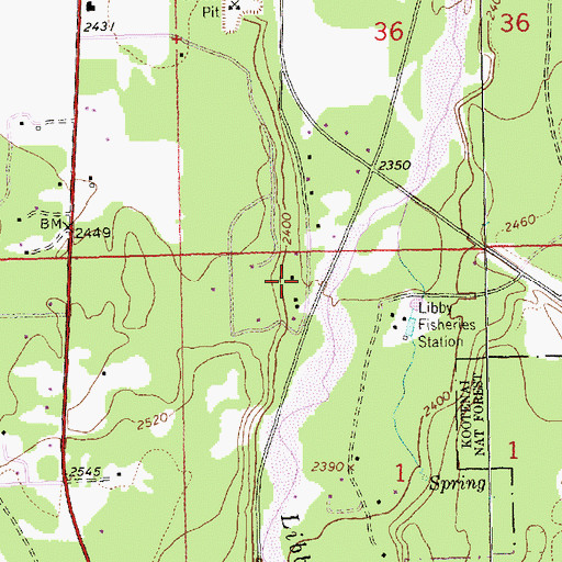 Topographic Map of 29N31W01BAB_01 Well, MT
