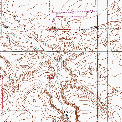 Topographic Map of 30N55E32ACA_01 Well, MT