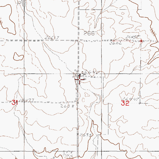 Topographic Map of 30N48E32BCBC01 Well, MT
