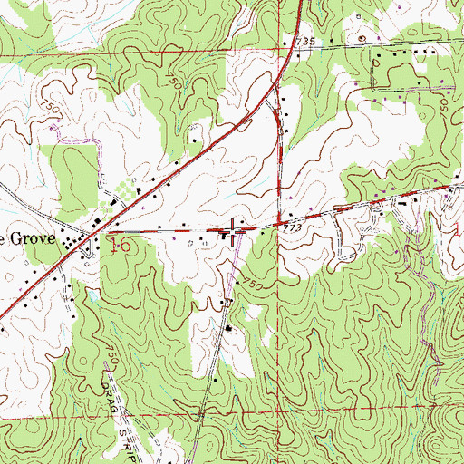 Topographic Map of Old Path Church, AL