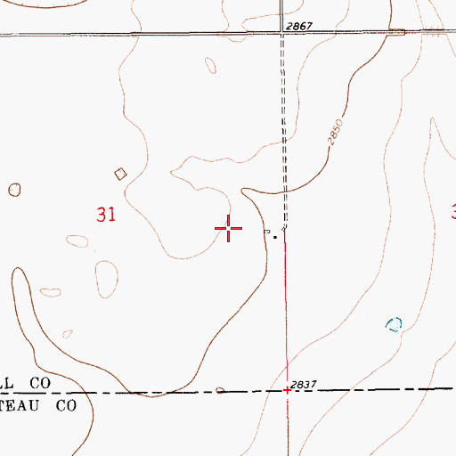 Topographic Map of 30N12E31DA__01 Well, MT