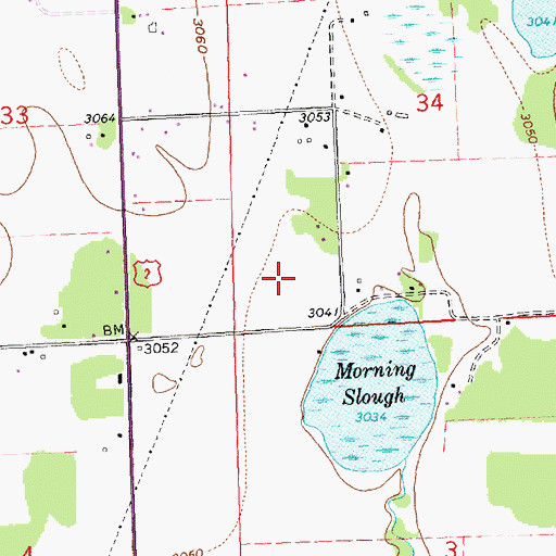 Topographic Map of 30N20W34CC__01 Well, MT