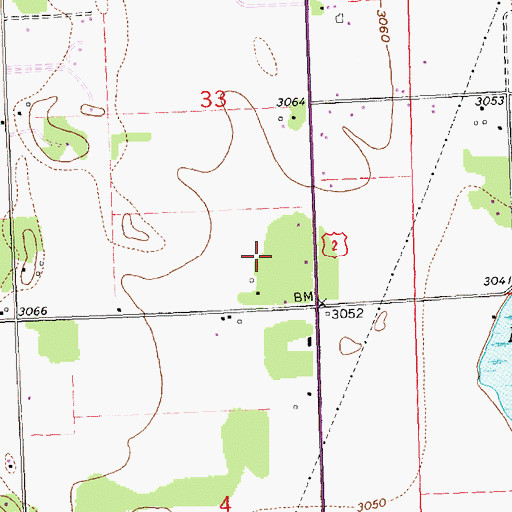 Topographic Map of 30N20W33DC__01 Well, MT