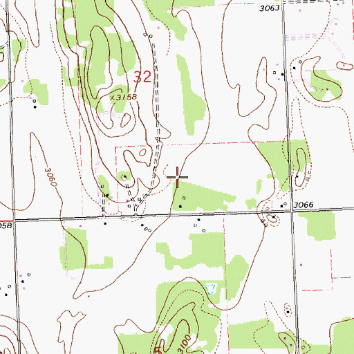 Topographic Map of 30N20W32DC__01 Well, MT