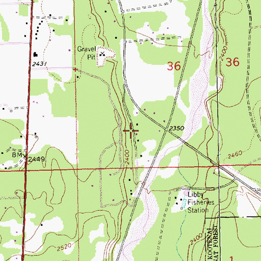 Topographic Map of 30N31W36CDB_02 Well, MT