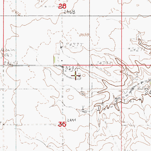 Topographic Map of 30N50E35ABAC01 Well, MT