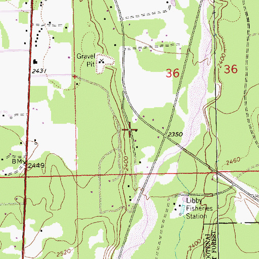 Topographic Map of 30N31W36CDB___ Well, MT