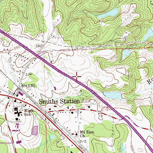 Topographic Map of Saint Stephens Church, AL