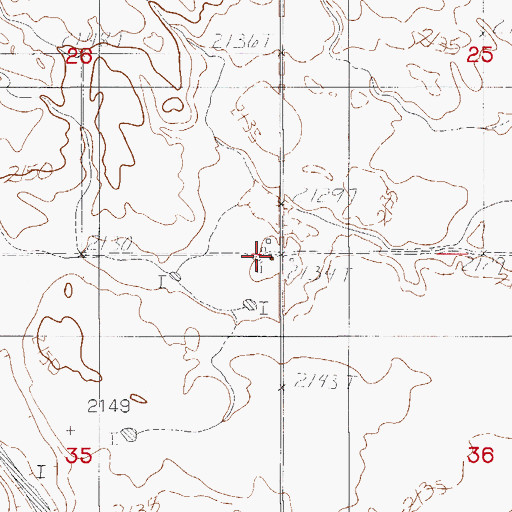 Topographic Map of 30N52E35AAAA01 Well, MT