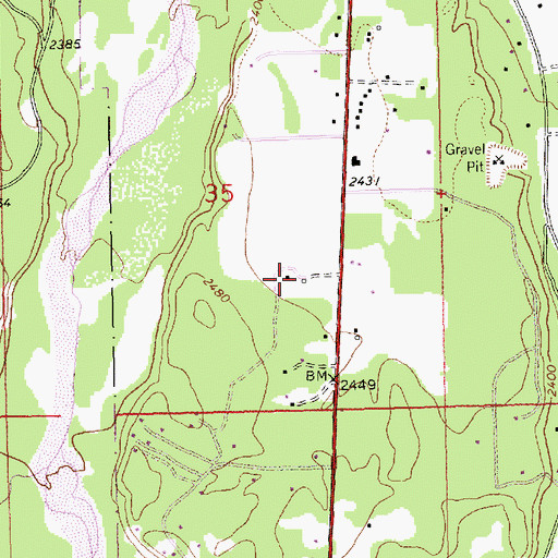 Topographic Map of 30N31W35DBD___ Well, MT