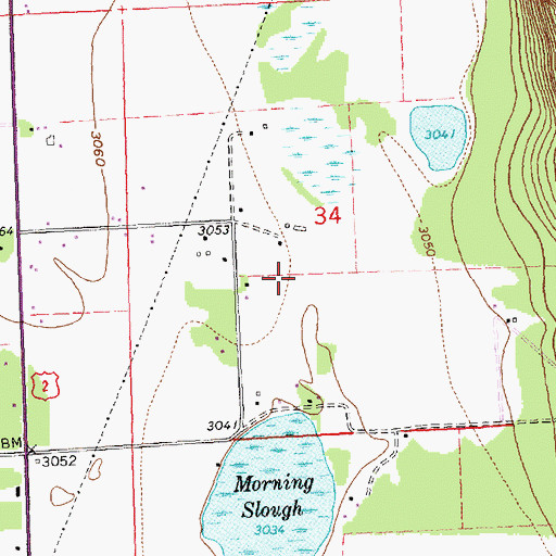 Topographic Map of 30N20W34CA__01 Well, MT