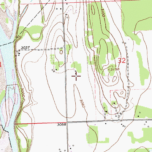 Topographic Map of 30N20W32CB__01 Well, MT