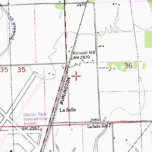 Topographic Map of 30N21W36CB__01 Well, MT