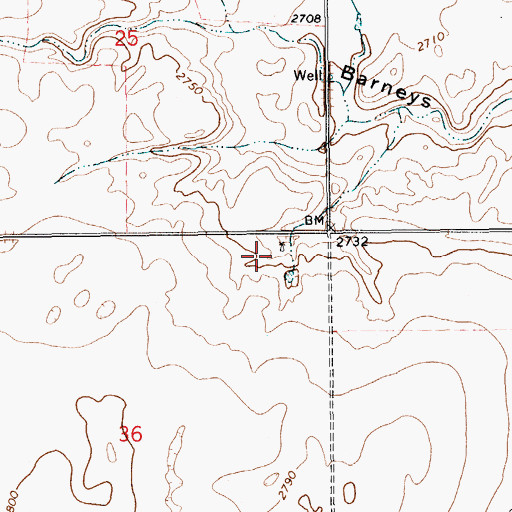 Topographic Map of 30N12E36AA__01 Well, MT