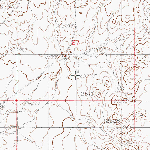 Topographic Map of 30N49E27DCBB01 Well, MT