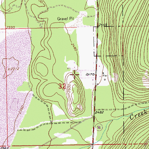 Topographic Map of 30N33W32ACDB01 Well, MT