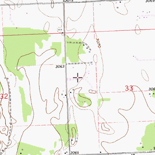 Topographic Map of 30N20W33BC__01 Well, MT