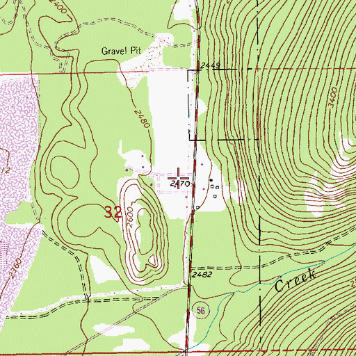 Topographic Map of 30N33W32ADCB01 Well, MT