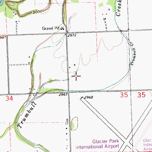Topographic Map of 30N21W35BC__01 Well, MT