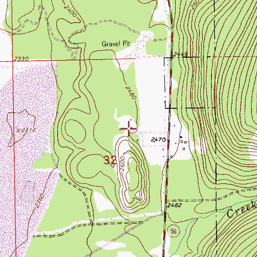 Topographic Map of 30N33W32ACBD01 Well, MT