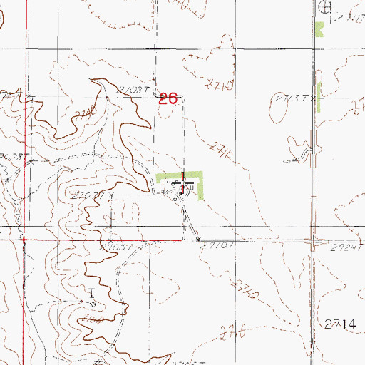 Topographic Map of 30N46E26DCBC01 Well, MT