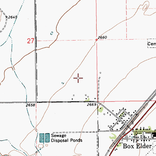 Topographic Map of 30N13E27DD__01 Well, MT