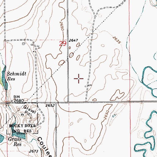 Topographic Map of 30N13E29DC__02 Well, MT