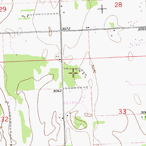 Topographic Map of 30N20W33BB__01 Well, MT