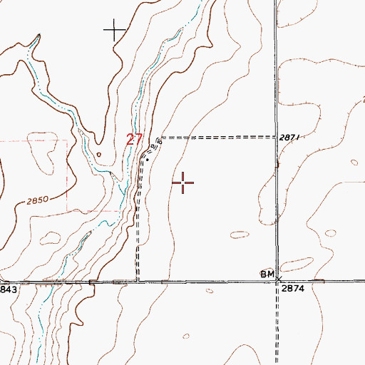 Topographic Map of 30N11E27DB__01 Well, MT