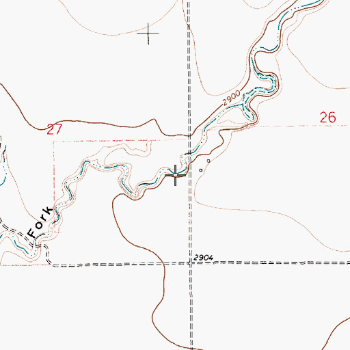 Topographic Map of 30N09E27DA__01 Well, MT