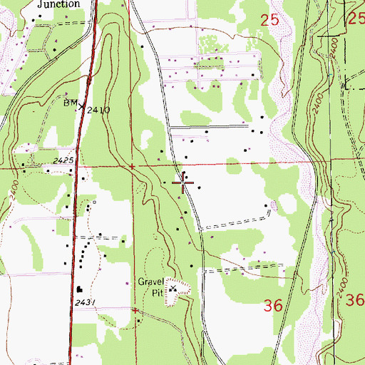 Topographic Map of 30N31W36BBA_01 Well, MT