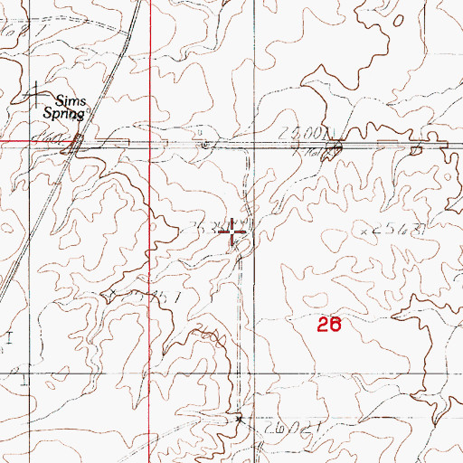Topographic Map of 30N48E26BACC01 Well, MT
