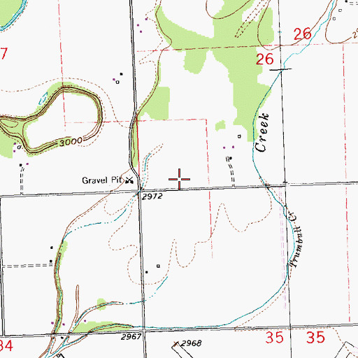 Topographic Map of 30N21W26CCDD01 Well, MT