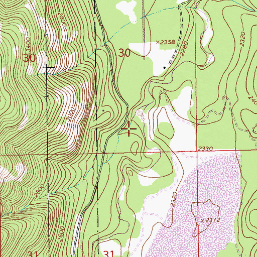 Topographic Map of 30N33W30DCAD01 Well, MT