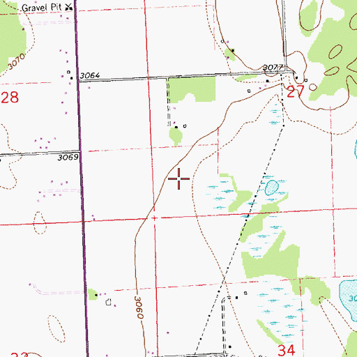 Topographic Map of 30N20W27CC__01 Well, MT