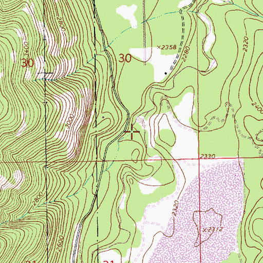 Topographic Map of 30N33W30DCAD02 Well, MT
