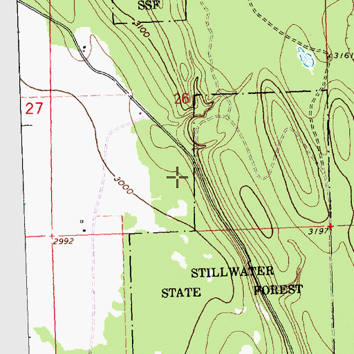 Topographic Map of 30N22W26CDAD01 Well, MT