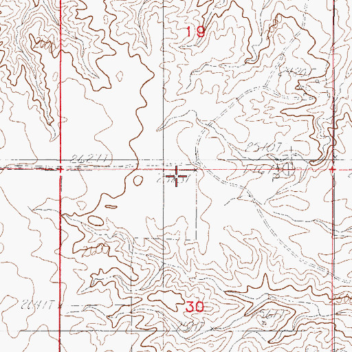 Topographic Map of 30N50E30BAAA01 Well, MT