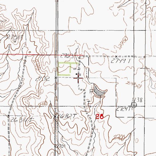 Topographic Map of 30N45E28BBDA02 Well, MT