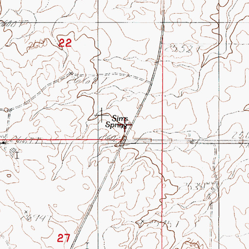 Topographic Map of 30N48E22DDCA01 Spring, MT