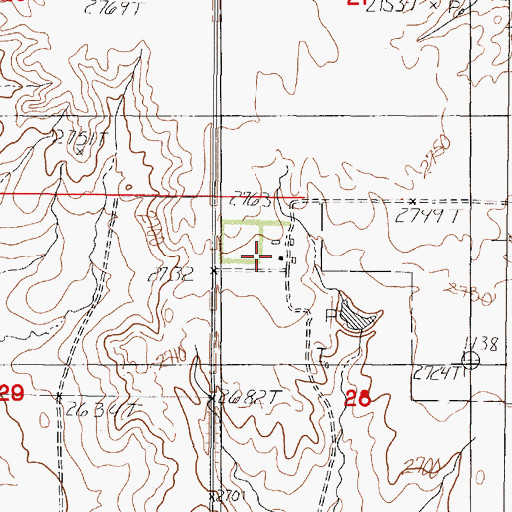 Topographic Map of 30N45E28BBDB01 Well, MT