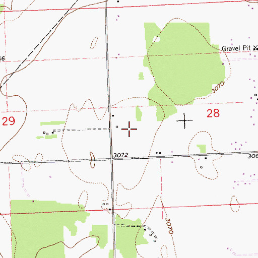 Topographic Map of 30N20W28CB__01 Well, MT