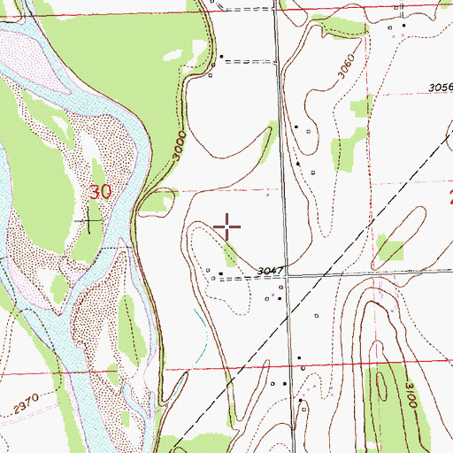 Topographic Map of 30N20W30DA__01 Well, MT