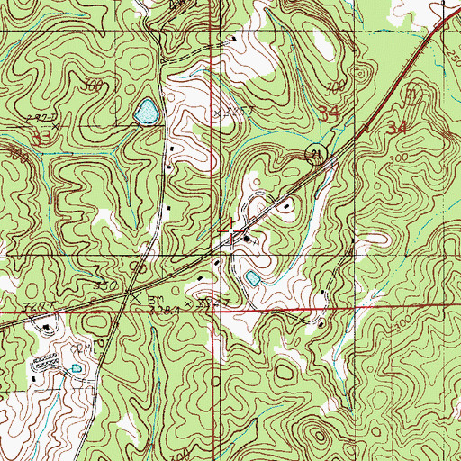 Topographic Map of Mount Clair Church, AL