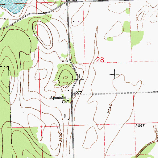 Topographic Map of 30N21W28CA__01 Well, MT