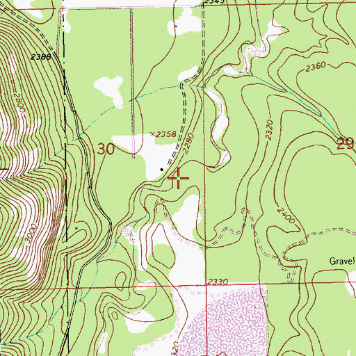 Topographic Map of 30N33W30DAAD02 Well, MT