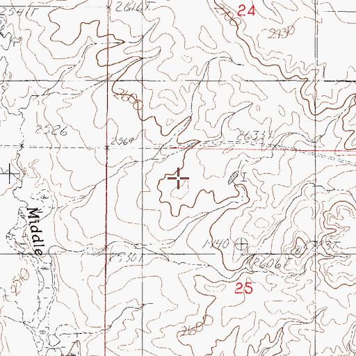 Topographic Map of 30N45E25BAAC01 Well, MT