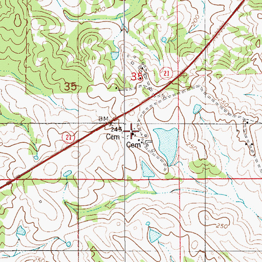 Topographic Map of Mount Olive Church, AL