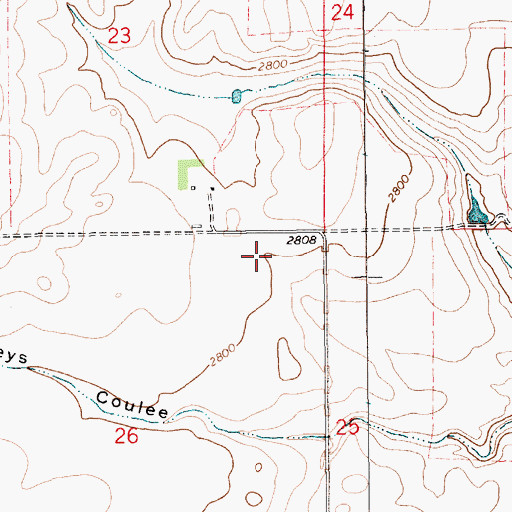 Topographic Map of 30N12E26AA__01 Well, MT